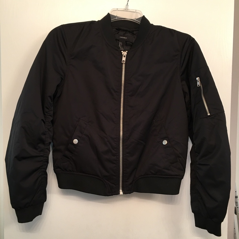 Forever 21 Small Black Bomber Jacket.  Excellent condition! Never Worn!